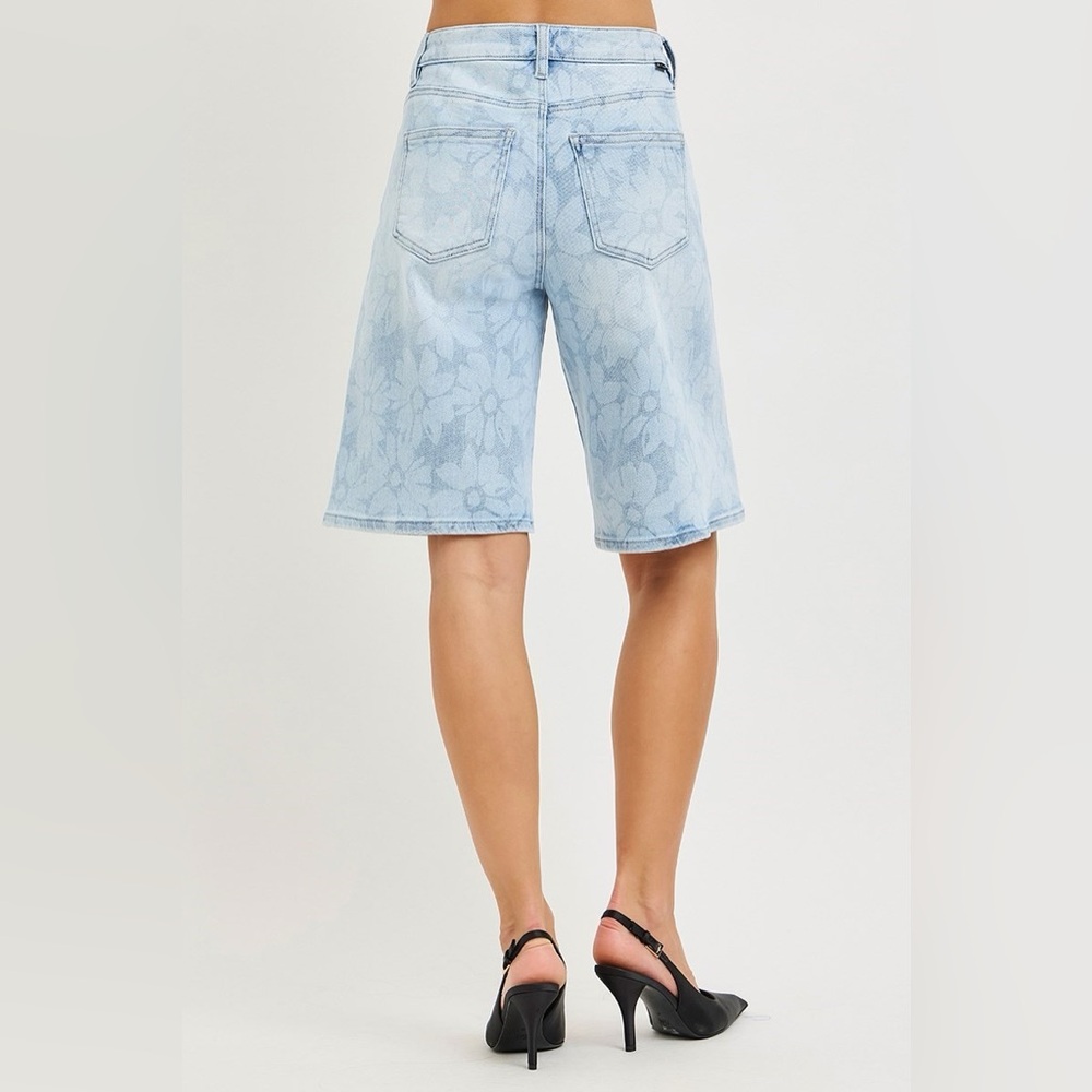 Floral Print Wide Leg Bermuda Shorts - Risen - Picture 5 of 6